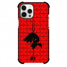 Neon Genesis Evangelion Unit 01 Phone Case For iPhone Samsung Galaxy Pixel OnePlus Vivo Xiaomi Asus Sony Motorola Nokia - Evangelion Unit 01 Silhouette On Emergency Warning Background
