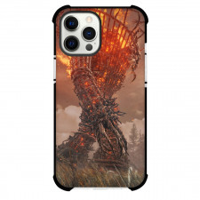 Elder Ring Shadow Of The Erdtree Phone Case For iPhone and Samsung Galaxy Devices - Big Fire Cage Boss Sky Background