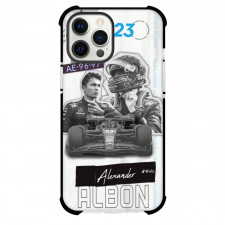 F1 Formula One Alexander Albon Case For iPhone Samsung Galaxy Pixel OnePlus Vivo Xiaomi Asus Sony Motorola Nokia - Vintage Grayscale Collage