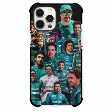 F1 Formula One Fernando Alonso Case For iPhone Samsung Galaxy Pixel OnePlus Vivo Xiaomi Asus Sony Motorola Nokia - Green Fit Collage Art