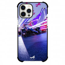 F1 Formula One Team Alpine Case For iPhone Samsung Galaxy Pixel OnePlus Vivo Xiaomi Asus Sony Motorola Nokia - Neon Lights Glitch Poster