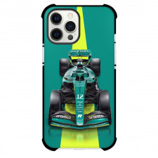 F1 Formula One Aston Martin Phone Case For iPhone Samsung Galaxy Pixel OnePlus Vivo Xiaomi Asus Sony Motorola Nokia - Aston Martin AMR22 On Green Background Yellow Stripe