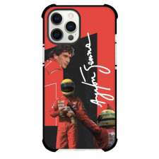 F1 Formula One Ayrton Senna Phone Case For iPhone Samsung Galaxy Pixel OnePlus Vivo Xiaomi Asus Sony Motorola Nokia - Ayrton Senna Poster Red Background