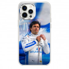 F1 Formula One Carlos Sainz Phone Case For iPhone Samsung Galaxy Pixel OnePlus Vivo Xiaomi Asus Sony Motorola Nokia - Carlos Sainz Button Up Signature 55 Blue White Background