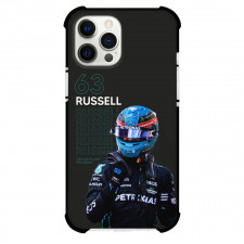 F1 Formula One George Russell Phone Case For iPhone Samsung Galaxy Pixel OnePlus Vivo Xiaomi Asus Sony Motorola Nokia - George Russell 63 Portrait With Racing Suit Black Background