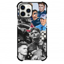 F1 Formula One Logan Sargeant Case For iPhone Samsung Galaxy Pixel OnePlus Vivo Xiaomi Asus Sony Motorola Nokia - Grayscale and Colored Collage