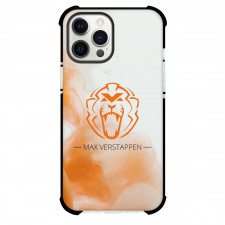 F1 Formula One Max Verstappen Phone Case For iPhone Samsung Galaxy Pixel OnePlus Vivo Xiaomi Asus Sony Motorola Nokia - Max Verstappen Logo On Orange Smoke Background