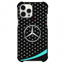 F1 Formula One Team Mercedes Benz Case For iPhone Samsung Galaxy Pixel OnePlus Vivo Xiaomi Asus Sony Motorola Nokia - Metal Logo Pattern Background