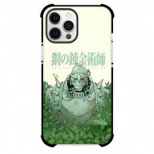 Fullmetal Alchemist Alphonse Elric Phone Case For iPhone Samsung Galaxy Pixel OnePlus Vivo Xiaomi Asus Sony Motorola Nokia - Alphonse Elric Green Metal with Leaves on Green Background