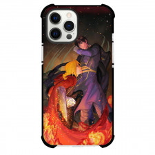 Fullmetal Alchemist Edward Elric & Roy Mustang Phone Case For iPhone Samsung Galaxy Pixel OnePlus Vivo Xiaomi Asus Sony Motorola Nokia - Edward & Roy Stand on Fire with Brown Background