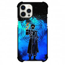 Fullmetal Alchemist Roy Mustang Phone Case For iPhone Samsung Galaxy Pixel OnePlus Vivo Xiaomi Asus Sony Motorola Nokia - Roy Mustang Silhouette Blue Background