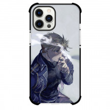 Fullmetal Alchemist Roy Mustang Phone Case For iPhone Samsung Galaxy Pixel OnePlus Vivo Xiaomi Asus Sony Motorola Nokia - Roy Mustang Smoking with Grey Background