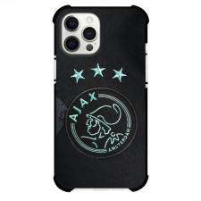 AFC Ajax Phone Case For iPhone Samsung Galaxy Pixel OnePlus Vivo Xiaomi Asus Sony Motorola Nokia - Ajax Logo 3 Stars Black and Blue Background