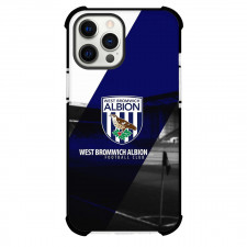 West Bromwich Albion F.C. Phone Case For iPhone Samsung Galaxy Pixel OnePlus Vivo Xiaomi Asus Sony Motorola Nokia - West Bromwich Albion F.C. Logo On Blue Stripe Grayscale Background