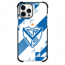 Club Atletico Velez Sarsfield Phone Case For iPhone Samsung Galaxy Pixel OnePlus Vivo Xiaomi Asus Sony Motorola Nokia - Club Atletico Velez Sarsfield Logo with Geometric Diagonal Stripe Blue Effect