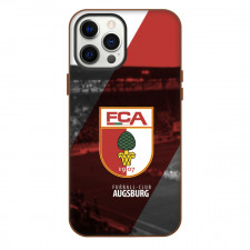 Augsburg II Football Club Phone Case For iPhone Samsung Galaxy Pixel OnePlus Vivo Xiaomi Asus Sony Motorola Nokia - Logo Stadium In Gray And Red Background
