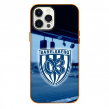 Babelsberg 03 Football Club Phone Case For iPhone Samsung Galaxy Pixel OnePlus Vivo Xiaomi Asus Sony Motorola Nokia - Logo In Blue Stadium Background