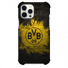 Borussia Dortmund Phone Case For iPhone Samsung Galaxy Pixel OnePlus Vivo Xiaomi Asus Sony Motorola Nokia - Borussia Dortmund Logo On Yellow Dark Wall Background