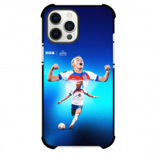 Chloe Kelly Phone Case For iPhone Samsung Galaxy Pixel OnePlus Vivo Xiaomi Asus Sony Motorola Nokia - Chloe Kelly 18 Shouting BBC Sport Blue Background Poster