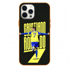 Cristiano Ronaldo Phone Case For iPhone Samsung Galaxy Pixel OnePlus Vivo Xiaomi Asus Sony Motorola Nokia - Cristiano Ronaldo 7 Al-Nassr FC Back Running On Yellow Word Art Dark Background