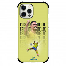 Cristiano Ronaldo Phone Case For iPhone Samsung Galaxy Pixel OnePlus Vivo Xiaomi Asus Sony Motorola Nokia - Cristiano Ronaldo CR7 Smiling On Word Art Yellow Background