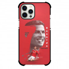 Cristiano Ronaldo Phone Case For iPhone Samsung Galaxy Pixel OnePlus Vivo Xiaomi Asus Sony Motorola Nokia - Cristiano Ronaldo Grayscale Vintage Photo On Red Background