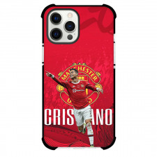 Cristiano Ronaldo Phone Case For iPhone Samsung Galaxy Pixel OnePlus Vivo Xiaomi Asus Sony Motorola Nokia - Cristiano Ronaldo Winning Celebration On Man United Logo Red Background
