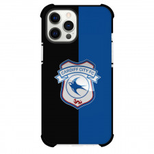 Cardiff City FC Phone Case For iPhone Samsung Galaxy Pixel OnePlus Vivo Xiaomi Asus Sony Motorola Nokia - Cardiff City FC Logo On Black And Blue Background