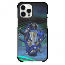 Chelsea FC Phone Case For iPhone Samsung Galaxy Pixel OnePlus Vivo Xiaomi Asus Sony Motorola Nokia - Chelsea FC Team Collage Green Neon Light Background