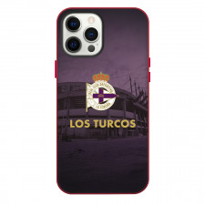 Deportivo De La Coruna Phone Case For iPhone Samsung Galaxy Pixel OnePlus Vivo Xiaomi Asus Sony Motorola Nokia - Deportivo De La Coruna Logo On Dark Stadium Background Football Club