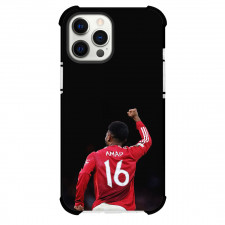 Amad Diallo Phone Case For iPhone Samsung Galaxy Pixel OnePlus Vivo Xiaomi Asus Sony Motorola Nokia - Amad Diallo 16 Standing Back And Raising Hand On Dark Background