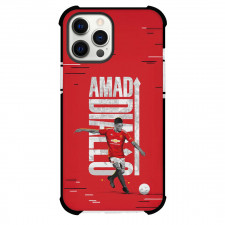 Amad Diallo Phone Case For iPhone Samsung Galaxy Pixel OnePlus Vivo Xiaomi Asus Sony Motorola Nokia - Amad Diallo Manchester United Kick Illustration On Word Art Red Background