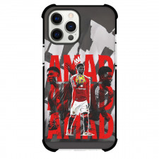 Amad Diallo Phone Case For iPhone Samsung Galaxy Pixel OnePlus Vivo Xiaomi Asus Sony Motorola Nokia - Amad Diallo The King Holding Ball On Word Art Gray Background