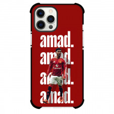Amad Diallo Phone Case For iPhone Samsung Galaxy Pixel OnePlus Vivo Xiaomi Asus Sony Motorola Nokia - Amad Diallo Manchester United Standing And Shouting On Word Art Red Background