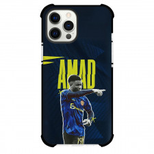 Amad Diallo Phone Case For iPhone Samsung Galaxy Pixel OnePlus Vivo Xiaomi Asus Sony Motorola Nokia - Amad Diallo Manchester United Wear Blue Jersey On Blue Graphic Background