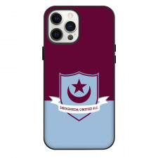 Drogheda United FC Phone Case For iPhone Samsung Galaxy Pixel OnePlus Vivo Xiaomi Asus Sony Motorola Nokia - Logo In Blue And Violet Background