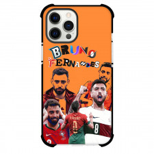 Bruno Fernandes Phone Case For iPhone Samsung Galaxy Pixel OnePlus Vivo Xiaomi Asus Sony Motorola Nokia - Bruno Fernandes Collage Sticker On Orange Background