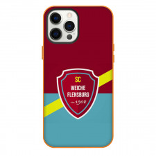 SC Weiche Flensburg 08 Football Club Phone Case For iPhone Samsung Galaxy Pixel OnePlus Vivo Xiaomi Asus Sony Motorola Nokia - Logo In Red And Cyan Yellow Background