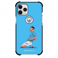 Phil Foden Phone Case For iPhone Samsung Galaxy Pixel OnePlus Vivo Xiaomi Asus Sony Motorola Nokia - Phil Foden Manchester City F.C Goal Celebration Illustration Art On Blue Background