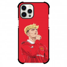 Alejandro Garnacho Phone Case For iPhone Samsung Galaxy Pixel OnePlus Vivo Xiaomi Asus Sony Motorola Nokia - Alejandro Garnacho Manchester United Signature Celebration Illustration Art On Red Background