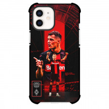 Granit Xhaka Phone Case For iPhone Samsung Galaxy Pixel OnePlus Vivo Xiaomi Asus Sony Motorola Nokia - Bayer 04 Leverkusen Granit Xhaka Standing On Red Graphic Art Background