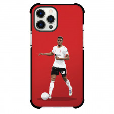 Ryan Jiro Gravenberch Phone Case For iPhone Samsung Galaxy Pixel OnePlus Vivo Xiaomi Asus Sony Motorola Nokia - Ryan Jiro Gravenberch 38 Liverpool F.C. Dribbling Illustration Art On Red Background