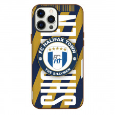 National League Halifax Town Phone Case For iPhone Samsung Galaxy Pixel OnePlus Vivo Xiaomi Asus Sony Motorola Nokia - Logo Poster In Blue And Brown Background