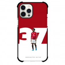Kobbie Mainoo Phone Case For iPhone Samsung Galaxy Pixel OnePlus Vivo Xiaomi Asus Sony Motorola Nokia - Kobbie Mainoo 37 Manchester United Standing On White Red Background