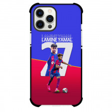 Lamine Yamal Phone Case For iPhone Samsung Galaxy Pixel OnePlus Vivo Xiaomi Asus Sony Motorola Nokia - Lamine Yamal 27 FC Barcelona Dribbling On Blue Red Background