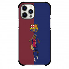 Lamine Yamal Phone Case For iPhone Samsung Galaxy Pixel OnePlus Vivo Xiaomi Asus Sony Motorola Nokia - Lamine Yamal FCB Standing Illustration Art On Red Blue Background