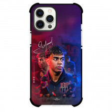 Lamine Yamal Phone Case For iPhone Samsung Galaxy Pixel OnePlus Vivo Xiaomi Asus Sony Motorola Nokia - Lamine Yamal FCB Moments Photos On Pink Purple Gradient Background