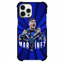 Lautaro Martinez Phone Case For iPhone Samsung Galaxy Pixel OnePlus Vivo Xiaomi Asus Sony Motorola Nokia - Lautaro Martinez Inter Milan Shouting ON Blue Stripe Background