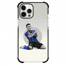 Lautaro Martinez Phone Case For iPhone Samsung Galaxy Pixel OnePlus Vivo Xiaomi Asus Sony Motorola Nokia - Lautaro Martinez Inter Milan Signature Celebration Illustration Art On Gray Background