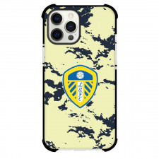 Leeds United Phone Case For iPhone Samsung Galaxy Pixel OnePlus Vivo Xiaomi Asus Sony Motorola Nokia - Leeds United Team Logo On Beige Blue Abstract Background